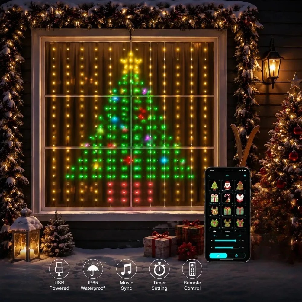 Christmas Light String LED Cur - đánh giá và giá Lighting Christmas Decor
