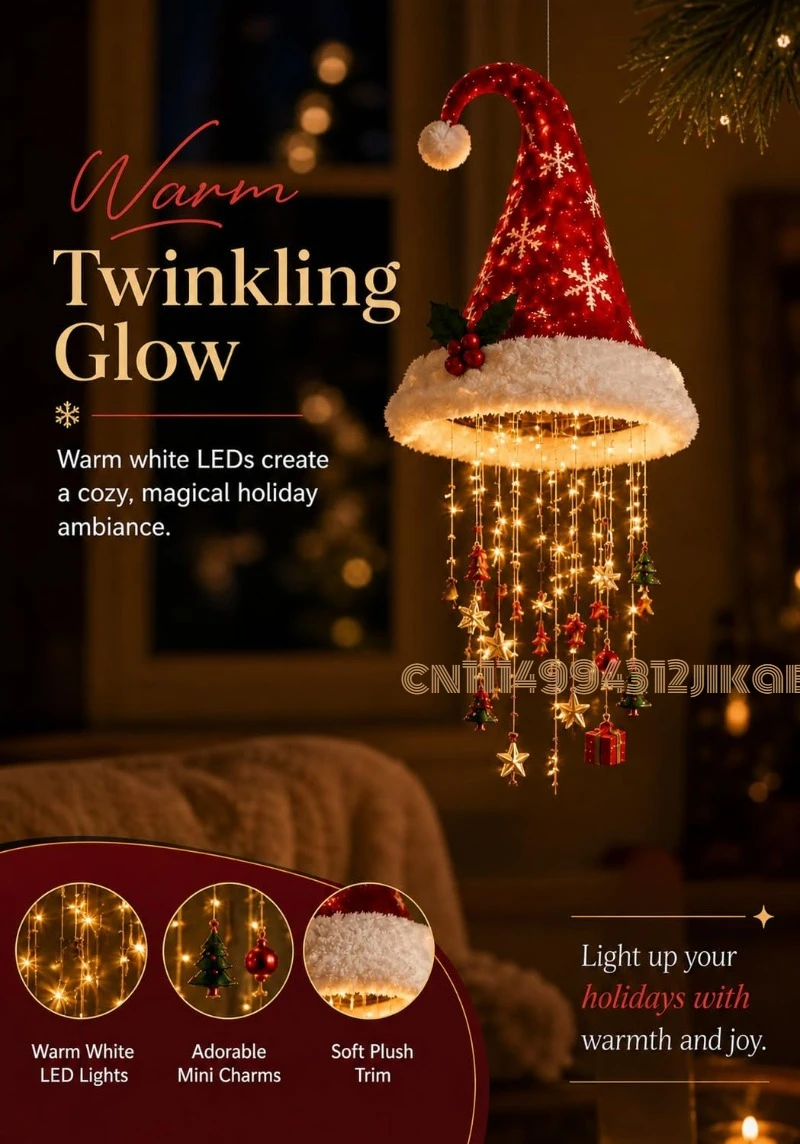 Lighted Santa Hat Hanging Chan - đánh giá và giá Lighting Christmas Decor