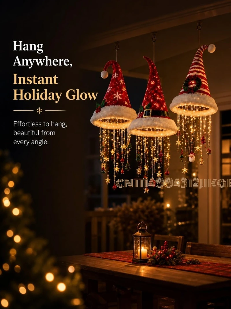 Lighted Santa Hat Hanging Chan - đánh giá và giá Lighting Christmas Decor